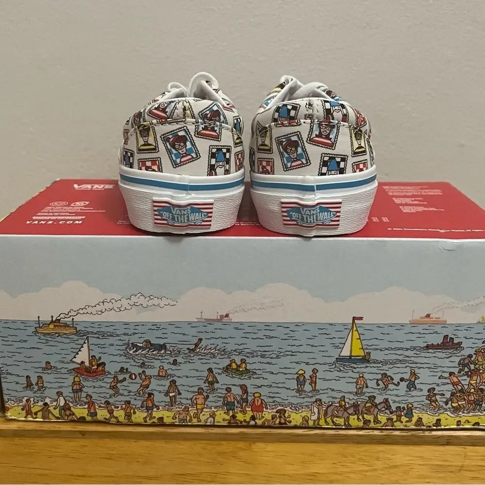 Vans Wheres Waldo? Limited Edition Canvas Sneakers Kids Sz 1 Athletic‎ Shoes Y2K